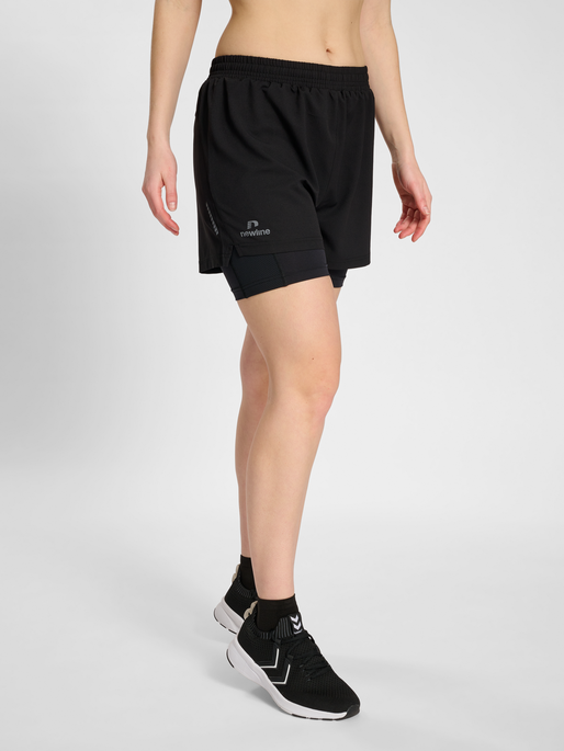 nwlDALLAS SHORTS 2IN1 WOMAN, BLACK, model