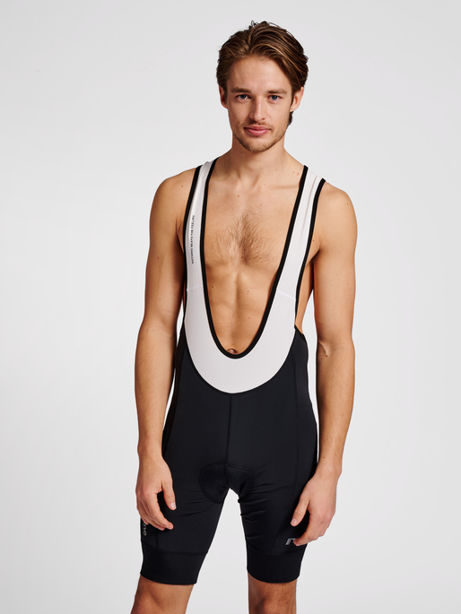 MENS CORE BIKE PANEL BIB SHORTS, BLACK/WHITE, model
